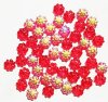 50 9mm Transparent Red AB Daisy Beads